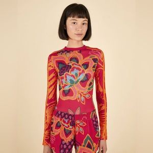 Farm Rio - New Adidas Farm Bodysuit Vivid Berry - Medium